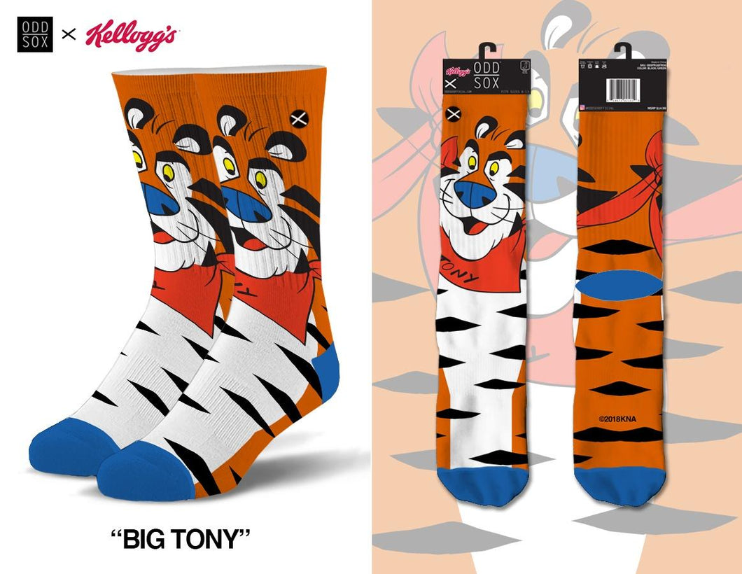 Mens Odd Sox Big Tony the Tiger comfy cozy socks